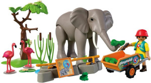 Playmobil Φροντιστής Ζωολογικού Πάρκου Με Ελέφαντα & Φλαμίνγκο (72068)