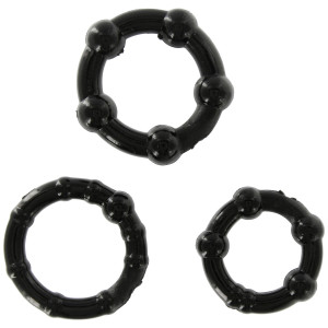 Scala Stay Hard Rings 3 Piece Set Black