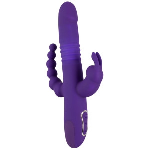 Sweet Smile Thrusting Pearl Triple Vibrator Purple
