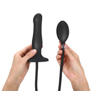 Strap-on-me Inflatable Dildo Plug Black
