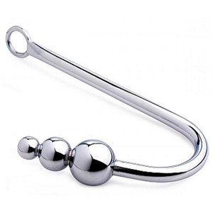 XR Brands Steel Anal Hook with Beads