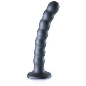 Ouch! Beaded Silicone G-spot Dildo Black 16,5cm