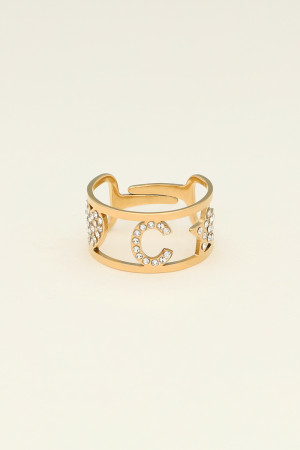 Bague ajustable à initiale My Jewellery Doré One size femme