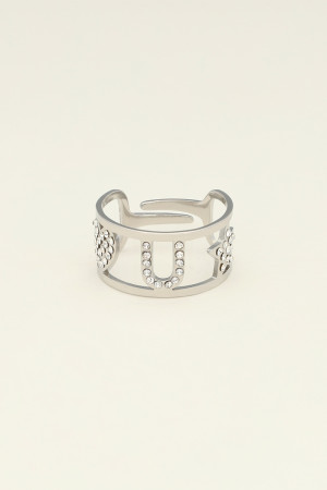 Bague ajustable à initiale My Jewellery Argenté One size femme