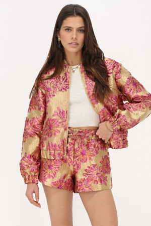 Short en jacquard rose My Jewellery Rose/Doré femme