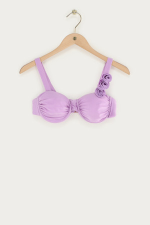 Haut de maillot de bain lilas avec fleurs 3D My Jewellery Violet clair M femme