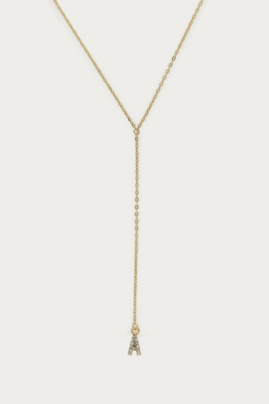 Long collier en Y à initiale avec strass My Jewellery Doré One size femme