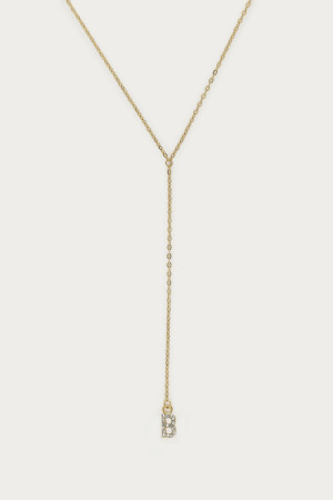 Long collier en Y à initiale avec strass My Jewellery Argenté One size femme