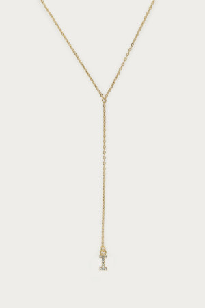 Long collier en Y à initiale avec strass My Jewellery Doré One size femme