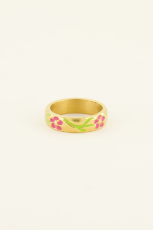 Bague Casa Fiore avec fleurs roses My Jewellery Rose/Vert 17 femme