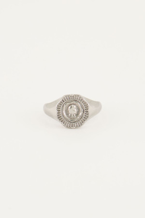 Chevalière vintage avec pièce incrustée My Jewellery Doré/Argenté One Size femme