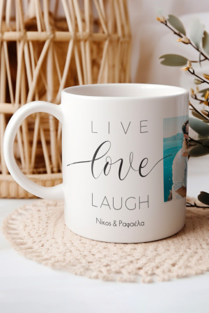 Κούπα Προσωποποιημένη, Για Ζευγάρια, Live Love Laugh