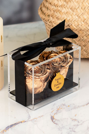 Γούρι Νέας Χρονιάς - Premium Forever Rose Couple Gold