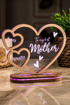 Επιτραπέζιο Φωτιστικό Led, Δώρο για Μητέρα, Best Mother