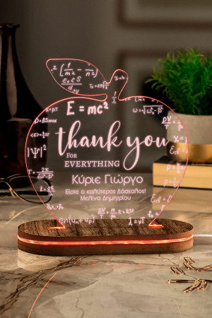 Επιτραπέζιο Φωτιστικό Led, Δώρο για Δάσκαλο, Equation Apple