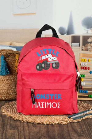 Σχολική Τσάντα Πλάτης Νηπιαγωγείου σε Κόκκινο Χρώμα, Truck
