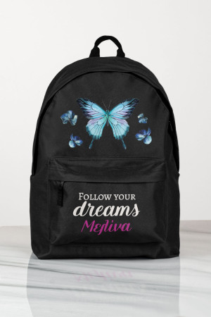 Σχολική Τσάντα Δημοτικού, Μαύρο Χρώμα, Butterfly Fly