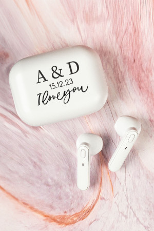 Earbud Bluetooth Handsfree Ακουστικά με Θήκη Φόρτισης & Σχέδιο Love Date