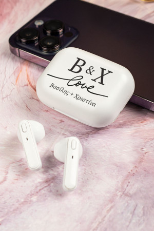 Earbud Bluetooth Handsfree Ακουστικά με Θήκη Φόρτισης & Σχέδιο Love Sign