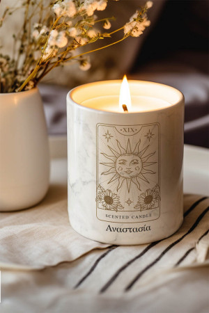 Αρωματικό Κερί, Χειροποίητο με Άρωμα Vanilla Cream, Card Sun