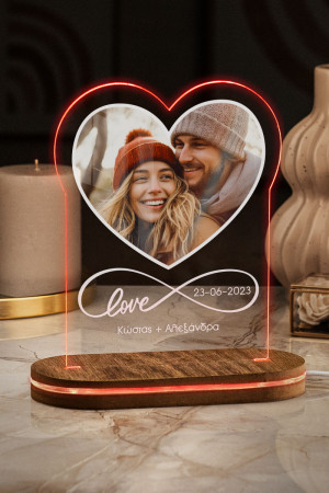Φωτιστικο Led Προσωποποιημένο με Σχέδιο Infinity Love
