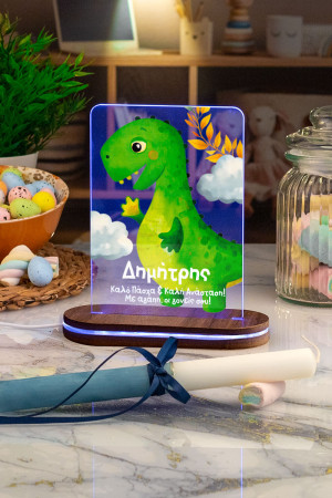 Φωτιστικό Led με Premium Λαμπάδα και Σχέδιο Πράσινος Δεινόσαυρος