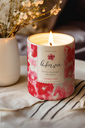 Αρωματικό Κερί, Χειροποίητο με Άρωμα Vanilla Cream, Red Flower