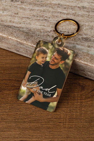 Μπρελόκ Κλειδιών Golden Mirror με Φωτογραφία Lovely Dad