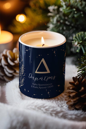 Αρωματικό Κερί, Χειροποίητο με Άρωμα Vanilla Cream, Blue Xmas