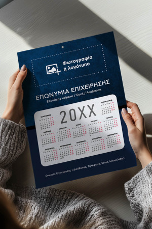 Ετήσιο Εταιρικό Ημερολόγιο 2026 Μονόφυλλο με Φωτογραφία