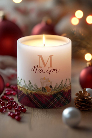 Κερί με Όνομα και Άρωμα Vanilla Cream, Χριστουγεννιάτικο Δώρο