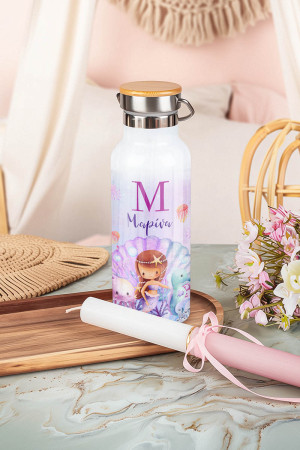 Παιδικό Παγούρι με Σχέδιο Γοργόνα & Premium Λαμπάδα
