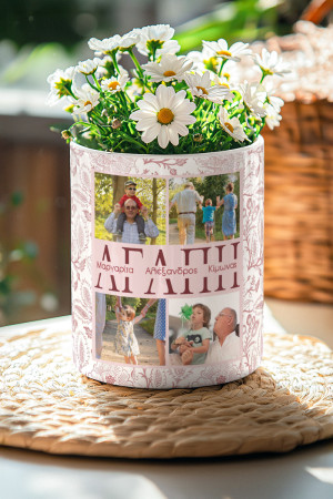 Διακοσμητικό Κασπώ με Φωτογραφίες, Δώρο για Παππού & Γιαγιά
