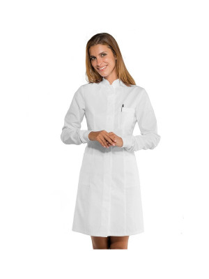 Isacco Blouse blanche médicale Femme poignets tricot