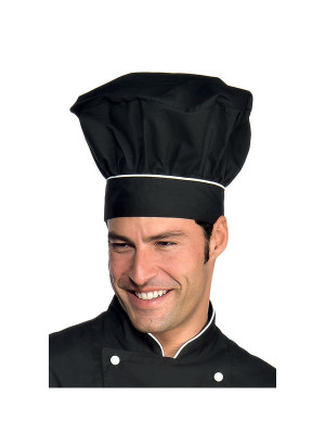 Isacco Toque de chef cuisinier noir blanc