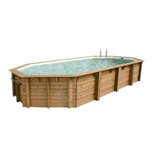 Piscine Ubbink bois Océa 860 x 470 x H 130 cm (Filtre à sable) - Liner gris  75/100 ème