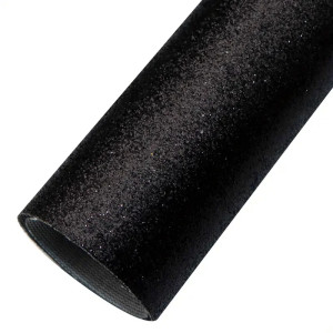 GLITZER Kunstleder Stoff 50 x 70 cm für kreative Näh- und Bastelprojekte Schwarz