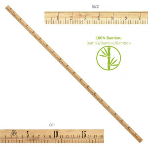 Bambus Holz - Lineal 100cm - Tuchelle - mit Inch & cm