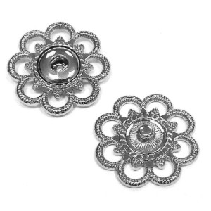 Exclusiv Annäh Druckknopf 15mm / 25mm silber / gold 25mm - silber - blume