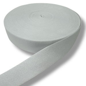 Glitzer Gummiband Bundgummi - 25mm breit Meterware 501 - weiss