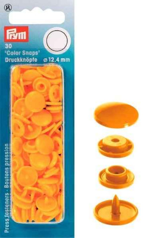 PRYM Color Snaps Druckknöpfe rund 12,4 mm gelb