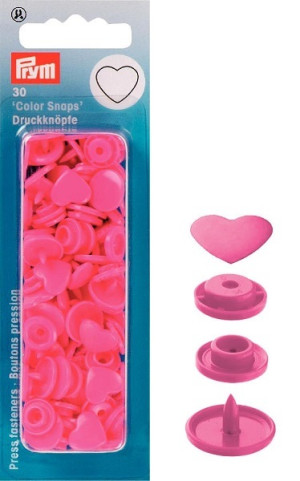 PRYM Color Snaps Druckknöpfe Herz pink