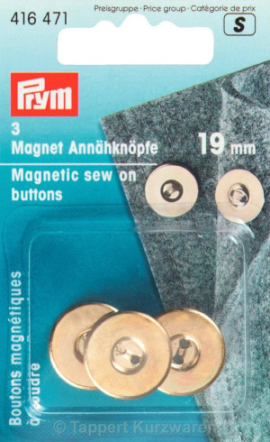 PRYM Magnet-Annähknöpfe 19 mm goldfarbig