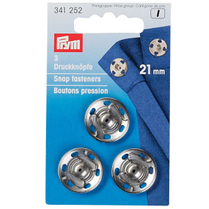 PRYM Annäh-Druckknöpfe MS 21 mm silberfarbig