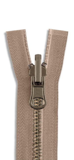 YKK Altmessing Metall Wende Reißverschluss teilbar 573 - beige