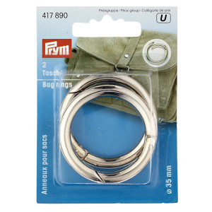 PRYM Taschenringe 35 mm silberfarbig