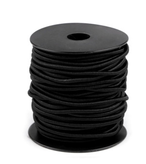 Gummiband Elastische Kordel 3mm - Gummikordel Meterware 580 - schwarz