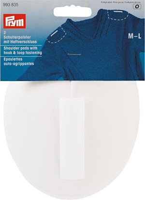 PRYM Schulterpolster Raglan mit Klettverschluß M-L weiß