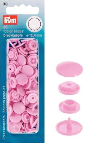 PRYM Color Snaps Druckknöpfe rund 12,4 mm rosa