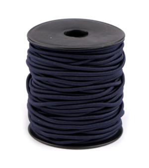 Gummiband Elastische Kordel 3mm - Gummikordel Meterware 058 - marine